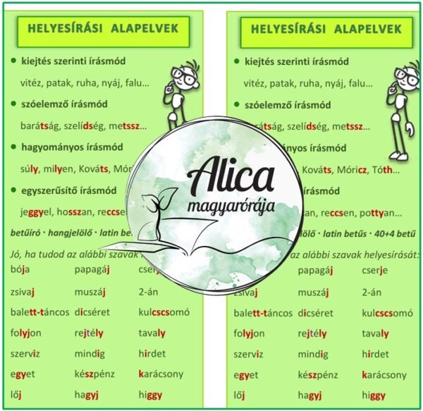 Helyesírási alapelvek - okoskönyvjelző