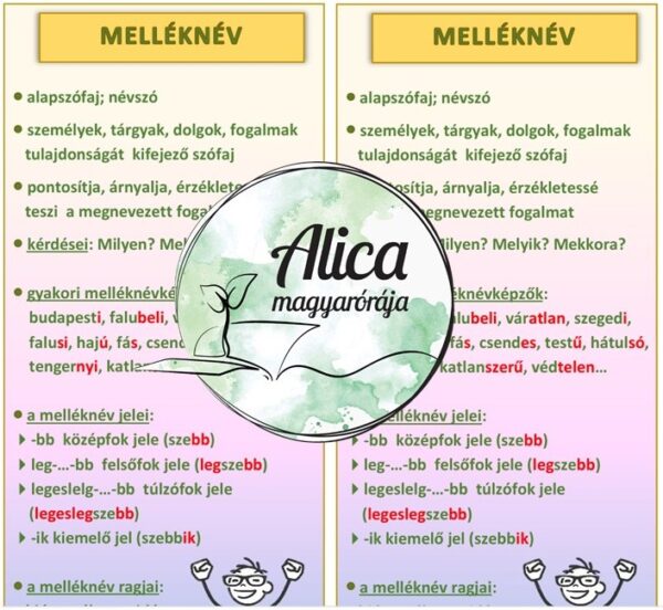 Melléknév - okoskönyvjelző