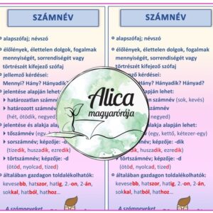 Számnév - okoskönyvjelző