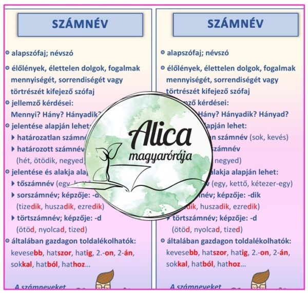 Számnév - okoskönyvjelző